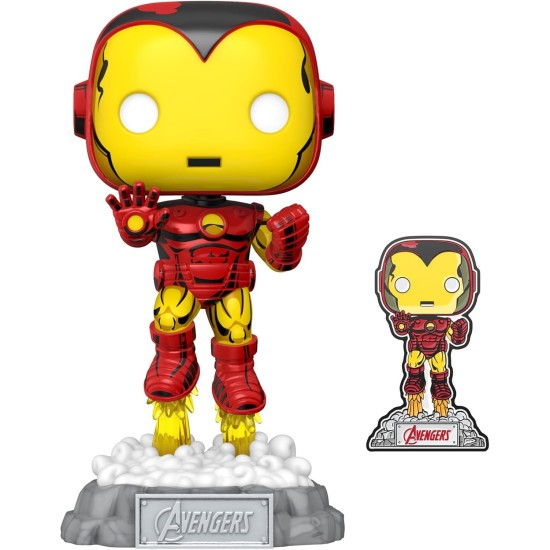 Funko Pop! Super Heroes : Marve: A60 - Comic Iron Man W/Pin (Exc) Funko Pop! Super Heroes : Marve: A60 - Comic Iron Man W/Pin (Exc)