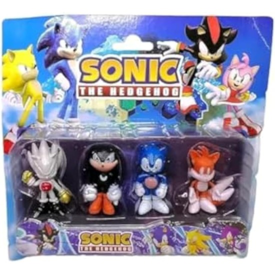 Generic Sonic Hedgehog Cat Character Collectible Toy Figures Cake Topper, 5cm, 4 Pieces Generic Sonic Hedgehog Cat Character Collectible Toy Figures Cake Topper, 5cm, 4 Pieces