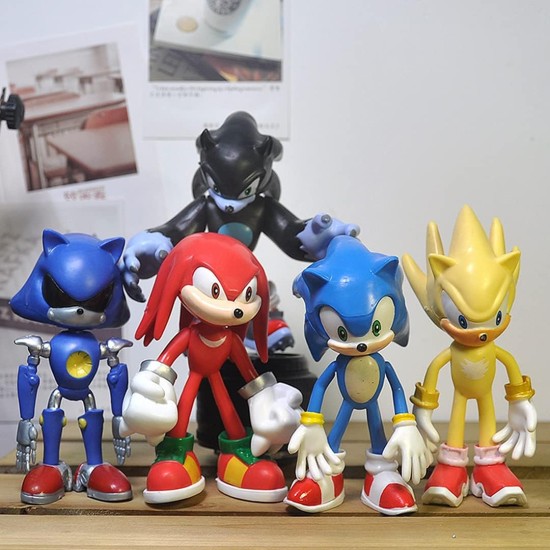 JWQLSMK Sonic The Hedgehog Action Figures, 5' Tall Sonic,Knuckles,Tails,Amy and the Evil Dr.Eggman., Joint Movable Playsets Perfect Kids Gifts JWQLSMK Sonic The Hedgehog Action Figures, 5' Tall Sonic,Knuckles,Tails,Amy and the Evil Dr.Eggman., Joint Movable Playsets Perfect Kids Gifts