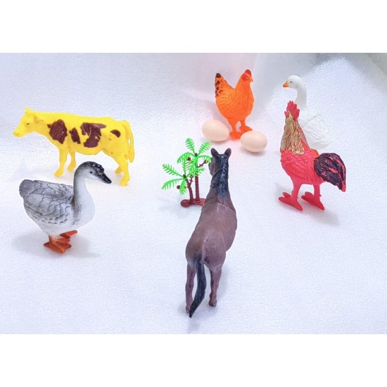 Generic Unbreakable farm animals and birds group toy for children large size