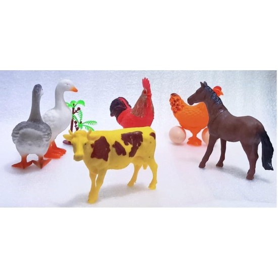 Generic Unbreakable farm animals and birds group toy for children large size