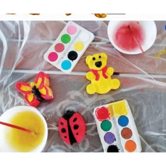 Gypsum Painting Figures (Sea Creatures) 6 Pcs + Watercolor Palette Gypsum Painting Figures (Sea Creatures) 6 Pcs + Watercolor Palette