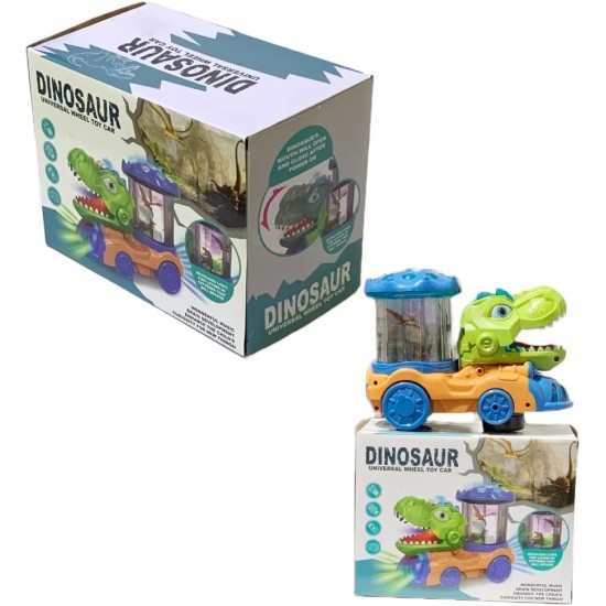 Dinosaur Universal Wheel Toy Car With Auto Movements, Sounds, And Lights - Orange Dinosaur Universal Wheel Toy Car With Auto Movements, Sounds, And Lights - Orange