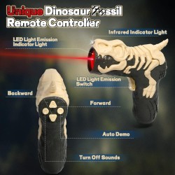 FRUSE Remote Control Dinosaur Toy, Dino Remote Controlled with Light Tracking, Spray Mist, Rechargeable Battery, Jurassic Dinosaur Toy for Boys Girls Children Age 3 4 5 6 7 8