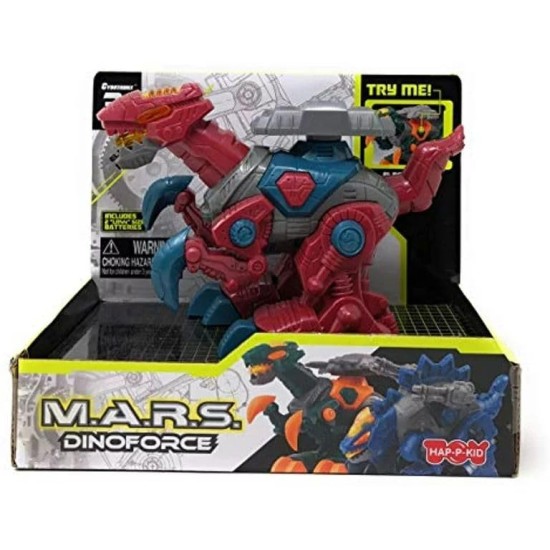 Interactive Dinosaur Toy with Red and Blue Colors, Multi-Functional Moving Robot for Kids from M.A.R.S.