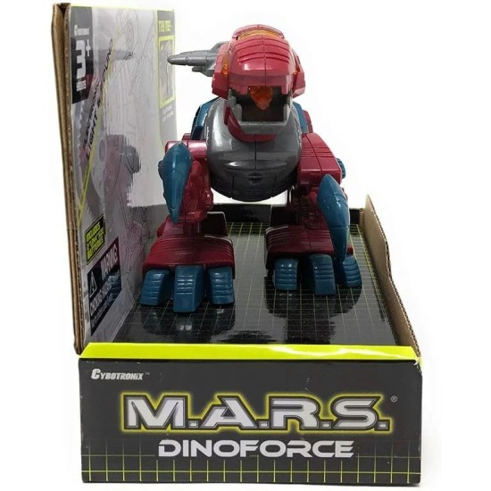 Interactive Dinosaur Toy with Red and Blue Colors, Multi-Functional Moving Robot for Kids from M.A.R.S.