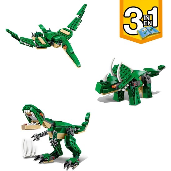 LEGO® 31058 Creator Mighty Dinosaurs Toy, 3 in 1 Model, Triceratops and Pterodactyl Dinosaur Figures, Modular Building System LEGO® 31058 Creator Mighty Dinosaurs Toy, 3 in 1 Model, Triceratops and Pterodactyl Dinosaur Figures, Modular Building System