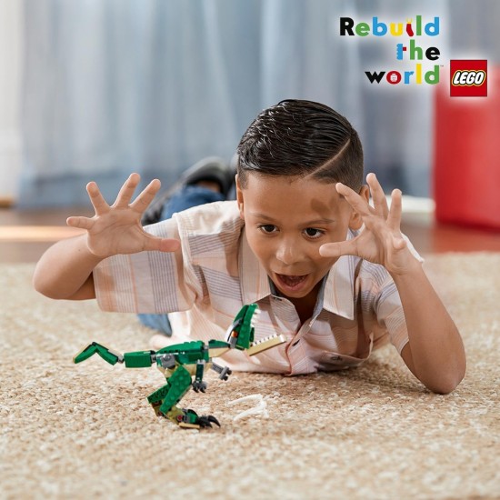 LEGO® 31058 Creator Mighty Dinosaurs Toy, 3 in 1 Model, Triceratops and Pterodactyl Dinosaur Figures, Modular Building System LEGO® 31058 Creator Mighty Dinosaurs Toy, 3 in 1 Model, Triceratops and Pterodactyl Dinosaur Figures, Modular Building System