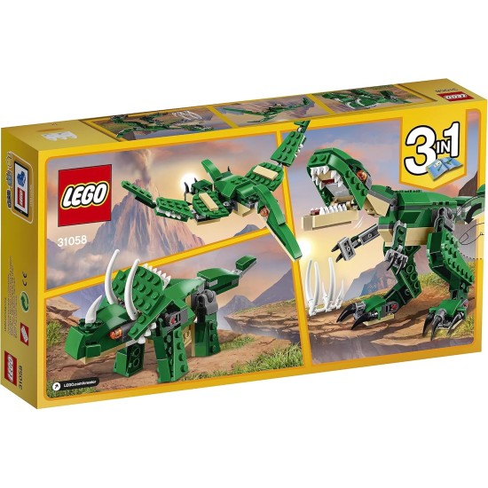 LEGO® 31058 Creator Mighty Dinosaurs Toy, 3 in 1 Model, Triceratops and Pterodactyl Dinosaur Figures, Modular Building System LEGO® 31058 Creator Mighty Dinosaurs Toy, 3 in 1 Model, Triceratops and Pterodactyl Dinosaur Figures, Modular Building System