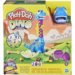 Play-Doh Dino Crew Growin' Tall Bronto Toy Dinosaur for Kids 3 Years and Up with 2 Eggs, 2.5 Ounces Each, Non-Toxic