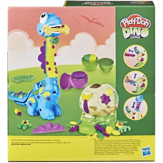 Play-Doh Dino Crew Growin' Tall Bronto Toy Dinosaur for Kids 3 Years and Up with 2 Eggs, 2.5 Ounces Each, Non-Toxic Play-Doh Dino Crew Growin' Tall Bronto Toy Dinosaur for Kids 3 Years and Up with 2 Eggs, 2.5 Ounces Each, Non-Toxic