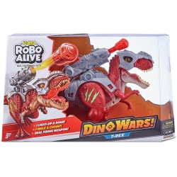 Robo Alive Zuru dino wars walking t-rex toy with epic armor, dino blaster & light up features and lifelike roars