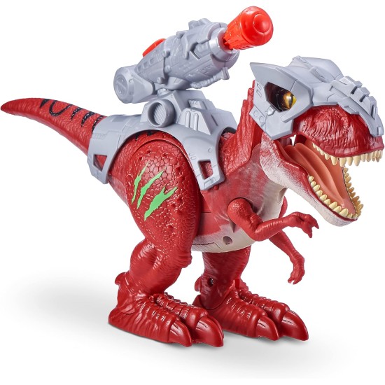 Robo Alive Zuru dino wars walking t-rex toy with epic armor, dino blaster & light up features and lifelike roars Robo Alive Zuru dino wars walking t-rex toy with epic armor, dino blaster & light up features and lifelike roars