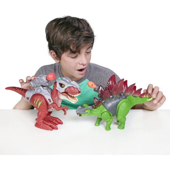 Robo Alive Zuru dino wars walking t-rex toy with epic armor, dino blaster & light up features and lifelike roars Robo Alive Zuru dino wars walking t-rex toy with epic armor, dino blaster & light up features and lifelike roars