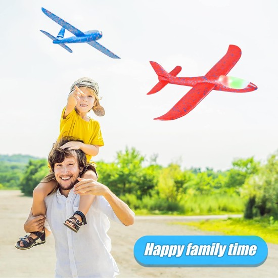 2 Pack LED Light Airplane,17.5" Large Throwing Foam Plane,2 Flight Mode Glider Plane,Flying Toy for Kids,Gifts for 3 4 5 6 7 8 9 Years Old Boy,Outdoor Sport Toys Birthday Party Favors Foam Airplane 2 Pack LED Light Airplane,17.5" Large Throwing Foam Plane,2 Flight Mode Glider Plane,Flying Toy for Kids,Gifts for 3 4 5 6 7 8 9 Years Old Boy,Outdoor Sport Toys Birthday Party Favors Foam Airplane
