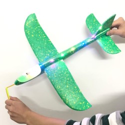 Generic AEPRO - Big ⅬЕԀ F|аѕһ Gliders Foam Plane Hand Throw Light Inertial AirPlane EPP Outdoor Launch Fun of Kids Тоуs for Children Gift (Upgrade 50cm Green)