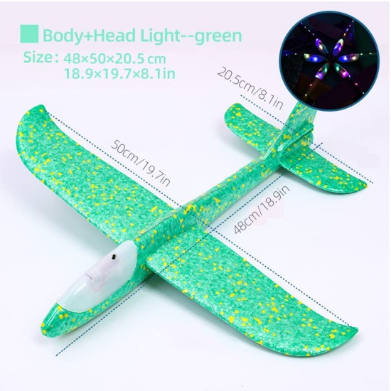Generic AEPRO - Big ⅬЕԀ F|аѕһ Gliders Foam Plane Hand Throw Light Inertial AirPlane EPP Outdoor Launch Fun of Kids Тоуs for Children Gift (Upgrade 50cm Green) Generic AEPRO - Big ⅬЕԀ F|аѕһ Gliders Foam Plane Hand Throw Light Inertial AirPlane EPP Outdoor Launch Fun of Kids Тоуs for Children Gift (Upgrade 50cm Green)