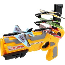 New Hot Toy Bubble Catapult Airplane Toy, with 4 Glider Airplane launchers,One-Click Ejection Model Foam Airplane,No battery,for Children's Outdoor Glider Shooting Game Toys Gifts Birthday Party