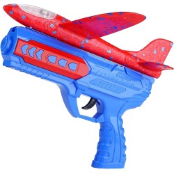 RECIÉNACIDOS Airplane Launcher with Shooting Gun, Foam Flying Toy Plane [Random Colors], Outdoor Game, Birthday or Christmas Gift for Boys and Girls (1 Gun and 1 Plane)