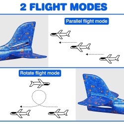 S SGTT PRO SGTT PRO 4PCS Throwing Foam Flying Plane Led Light Airplane 17.5'' Throwing Foam Plane 2 For Kids 3 to 9 Years, Large, Assorted Colors (4 PIECES)