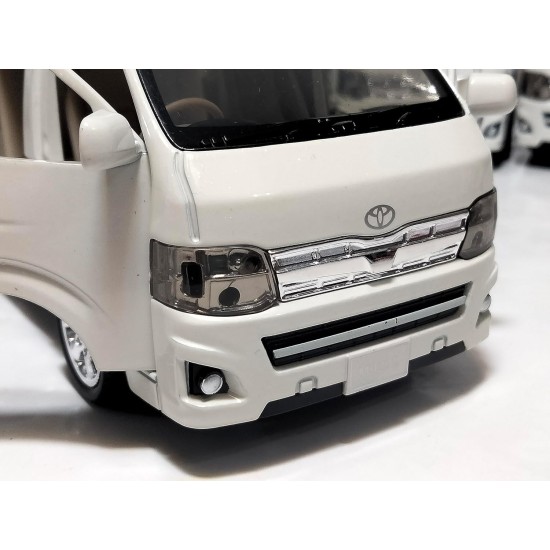 Maket Miniature Model Car Microbus Metal Opening Doors Hood Bag Sound And Light Size 1/32 White Maket Miniature Model Car Microbus Metal Opening Doors Hood Bag Sound And Light Size 1/32 White
