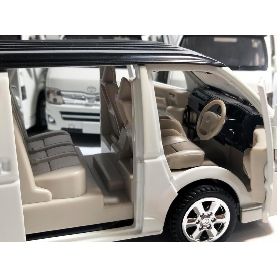 Maket Miniature Model Car Microbus Metal Opening Doors Hood Bag Sound And Light Size 1/32 White Maket Miniature Model Car Microbus Metal Opening Doors Hood Bag Sound And Light Size 1/32 White