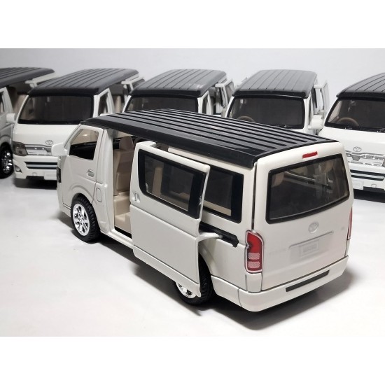 Maket Miniature Model Car Microbus Metal Opening Doors Hood Bag Sound And Light Size 1/32 White Maket Miniature Model Car Microbus Metal Opening Doors Hood Bag Sound And Light Size 1/32 White