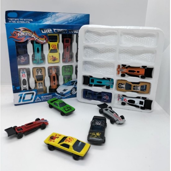 Metal Sports Racing Cars, 10 Cars Metal Sports Racing Cars, 10 Cars