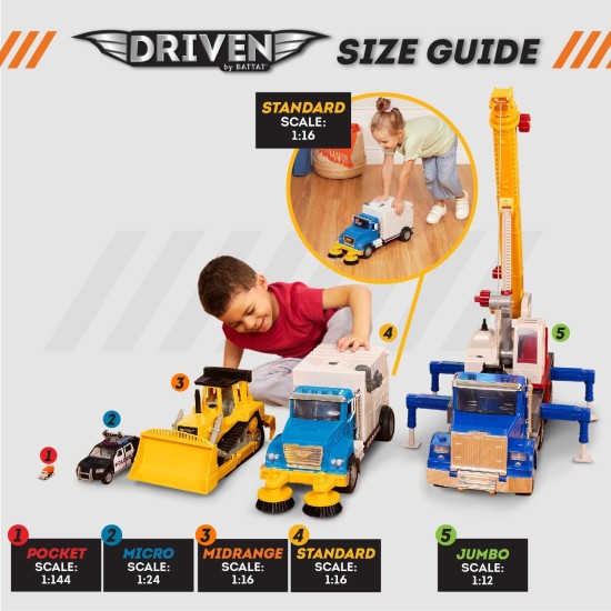 Driven by Battat CRANE TRUCK on platform (Light & Sound) Driven by Battat CRANE TRUCK on platform (Light & Sound)
