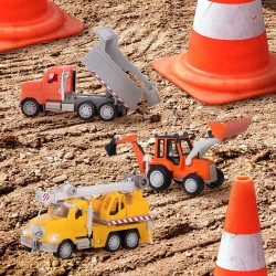 Micro Construction Fleet Driven, Micro Small Toy Construction Vehicle Fleet, Set of 3 Pieces