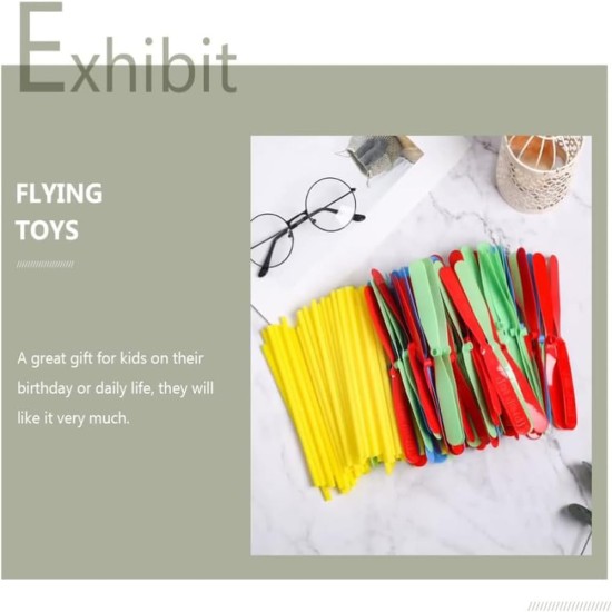 fashion mania 20Pcs FlyCopter Toys for Kids, Hand Flying Helicopter Toy Fairy Hand Rubs Bamboo Dragonfly Toys Outdoor Dragonfly Toys for Boys and Girls Bag Fillers Party Favors
