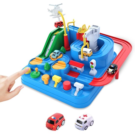 Car Adventure Toys with 2 Toy Vehicle, Car Track for Toddlers 3-5 Year Old Boys Girls - No Battery, Lnfinite Loop Toy, Race Tracks Toy for Toys for 3+ Year Kids Birthday Gifts (Classic Blue) Car Adventure Toys with 2 Toy Vehicle, Car Track for Toddlers 3-5 Year Old Boys Girls - No Battery, Lnfinite Loop Toy, Race Tracks Toy for Toys for 3+ Year Kids Birthday Gifts (Classic Blue)