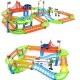 Car toy DIY 3D Electric Rail Car Speed Rail Electric Puzzle Toy Stall Multi-layer Track Race Train Track Multilayer Construction Vehicles model assemble Educational Toys Gift For Kids Children