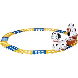 Funny dalmatian car track toy for kids - multi color