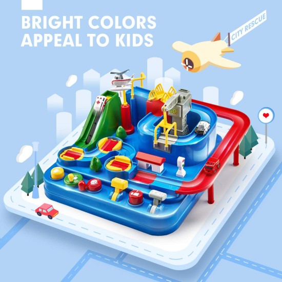 SKEIDO Car Adventure Toys, City Rescue Preschool Educational Toy Vehicle, Parent-Child Interactive Train Toy, Puzzle Car Race Tracks Parking Playsets for 3-8 Year Old Toddlers Boys Girls SKEIDO Car Adventure Toys, City Rescue Preschool Educational Toy Vehicle, Parent-Child Interactive Train Toy, Puzzle Car Race Tracks Parking Playsets for 3-8 Year Old Toddlers Boys Girls
