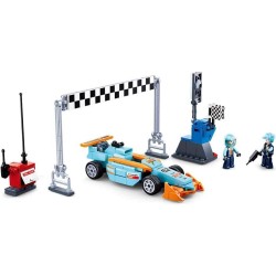 Sluban klemmbausteine sl95622 small race track (201 pieces) [m38-b0762] play set clamp building blocks racing car with toy figure car club colourful