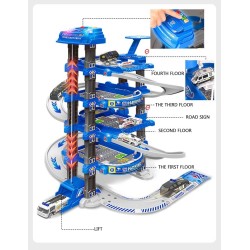 Track Vehicles with Drone - TRACK 5 Tier Garage + Cargo Helicopter (Random Color Choice)