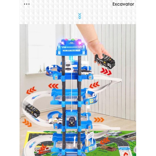 Track Vehicles with Drone - TRACK 5 Tier Garage + Cargo Helicopter (Random Color Choice) Track Vehicles with Drone - TRACK 5 Tier Garage + Cargo Helicopter (Random Color Choice)
