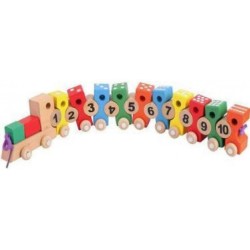 AlSafwa Wooden Number Train Toy, Multicolor, W15-10