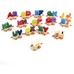 Fashionable Colorful Wooden Letters Train Educational Alphabetical Assemble Toy Set Plaything13708_ with two years guarantee of satisfaction and quality