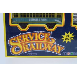 Generic Service railway train set toy for kids - authentic puffing smoke ,over 384 cm of track - battery operated -16 pieces , multi colors