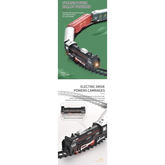 MT-TOYS Electric Train Track Toy Antique Train Toy With Music Light And Puffing Smoke Set 19 PCS MT-TOYS Electric Train Track Toy Antique Train Toy With Music Light And Puffing Smoke Set 19 PCS