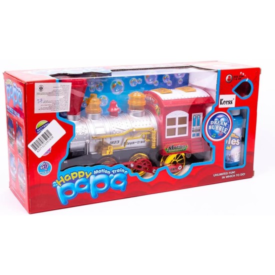Plastic Hgappy Motion Bubbles Train With Battery Operated Sound Light System For Kids Set Of Two Pieces - Multi Color Plastic Hgappy Motion Bubbles Train With Battery Operated Sound Light System For Kids Set Of Two Pieces - Multi Color