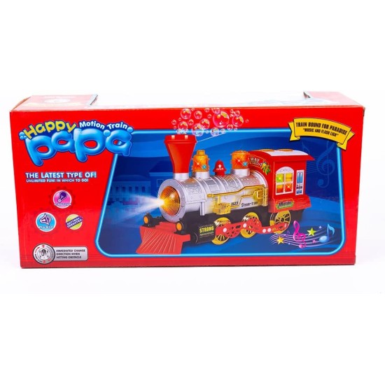 Plastic Hgappy Motion Bubbles Train With Battery Operated Sound Light System For Kids Set Of Two Pieces - Multi Color Plastic Hgappy Motion Bubbles Train With Battery Operated Sound Light System For Kids Set Of Two Pieces - Multi Color