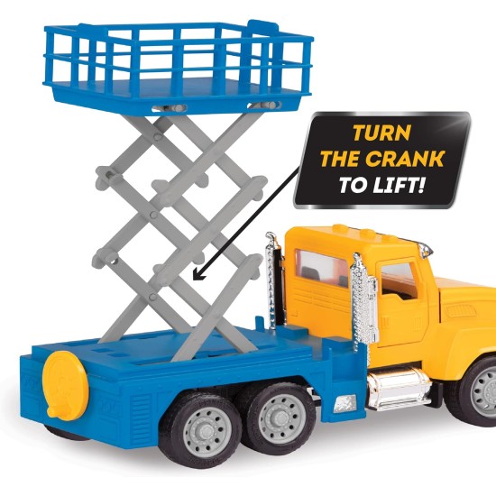Driven by Battat Micro Scissor Lift Truck with Movable Basket, Light & Sound Effects for Kids Aged 3+ ,Yellow/Blue,WH1074Z Driven by Battat Micro Scissor Lift Truck with Movable Basket, Light & Sound Effects for Kids Aged 3+ ,Yellow/Blue,WH1074Z