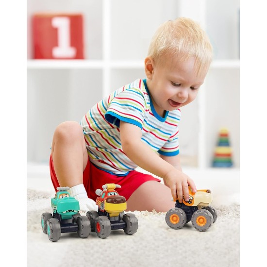 Coogam Friction Powered Cars 3PCS, Push and Go Construction Monster Vehicle Animal Trucks Toy Set, Gift for Birthday Baby Shower Xmas 123 Year Old Toddler Girls Boys Coogam Friction Powered Cars 3PCS, Push and Go Construction Monster Vehicle Animal Trucks Toy Set, Gift for Birthday Baby Shower Xmas 123 Year Old Toddler Girls Boys