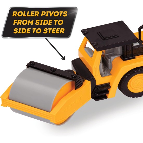 Driven by Battat Micro Steam Heavy-Duty Roller, Light, and Sound – Trucks and Construction Toys Driven by Battat Micro Steam Heavy-Duty Roller, Light, and Sound – Trucks and Construction Toys