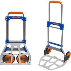 Foldable hand truck 100kg Extended size 520x485x1110mm Folded size 60x485x830mm Foot plate size 350x485mm The main plastic stress points are made of durable nylon -WWB9A10