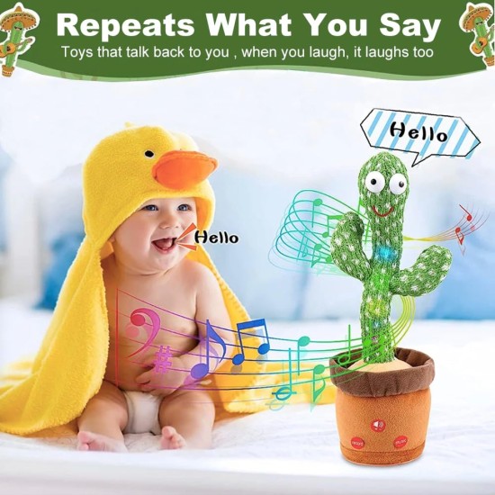 VOLTPULSE Dancing Talking Cactus Toys, Singing Mimicking Recording Repeating What You Say, Electronic Light Up Plush Toys VOLTPULSE Dancing Talking Cactus Toys, Singing Mimicking Recording Repeating What You Say, Electronic Light Up Plush Toys