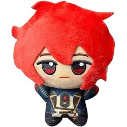 Japanese Anime genshin plushie 10cm keychian artaglia Zhong Li Xiao Klee Albedo Ganyu Fischl Plushies Backpack Keychain (diluc)